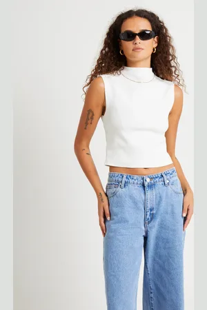 ABrand Heather Icon Mock Neck Top