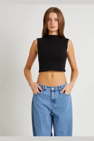 ABrand Heather Icon Mock Neck Top