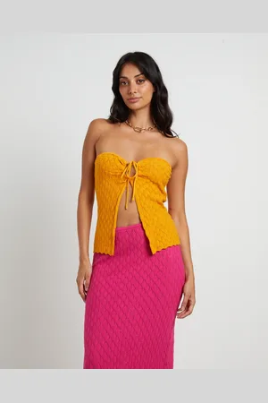 Subtitled Josie Crochettie Front Top in Mango