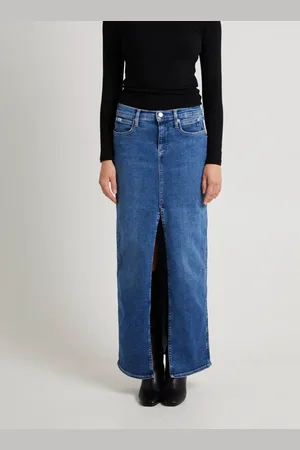 Calvin Klein Front Split Hem Denim Maxi Skirt
