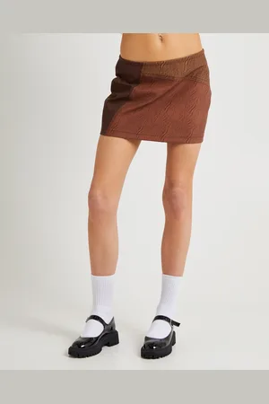 Insight Splice PU Distressed Mini Skirt