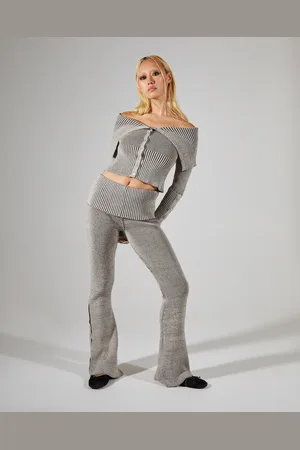 Jaded London Plated Knit Popper Trousers