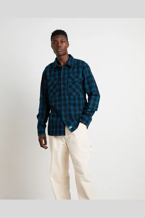 Dickies Houston Plaid Long Sleeve Shirt in Dark Lincoln