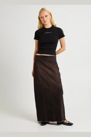 Insight Panelled Denim Maxi Skirt