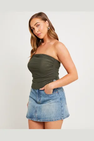 General Pants Mesh Asymmetric Bandeau Top
