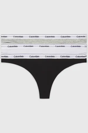 Calvin Klein Modern Logo 3 Pack Thongs Black/White/Grey Heather