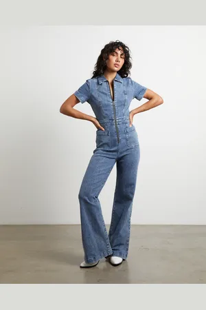 Insight Nikki Denim Maxi Boiler Suit in Wasted