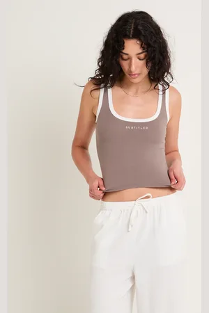 Subtitled Contrast Tank Top
