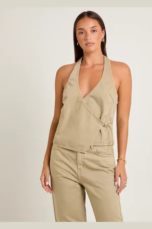 Subtitled Delilah Denim Halter Neck Top
