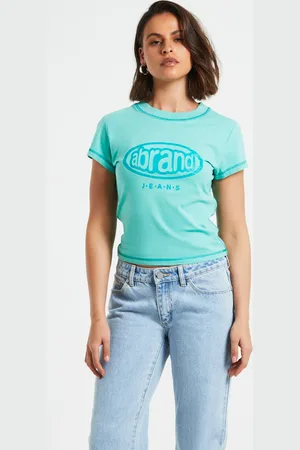 ABrand A Baby Tee Fisheye in Jade