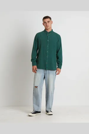 Rollas Men At Work Oxford Long Sleeve Shirt in Trade