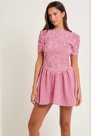 Subtitled Bonnie Shirred Bubble Mini Dress