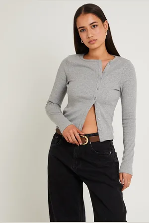 Subtitled Maddy Button Asymmetric Top