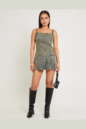 Insight Autry Denim Pleat Mini Dress