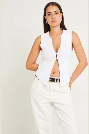 Subtitled Meryl Ribbed Collar Knit Top