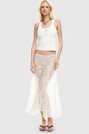 Lioness In Bloom Lace Midi Skirt