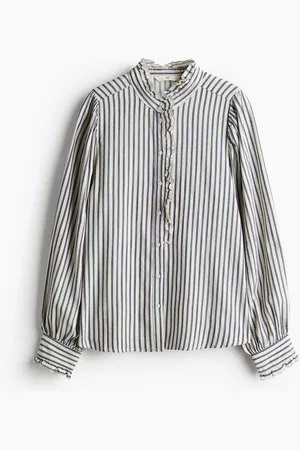 H&M Frill Trim Twill Blouse