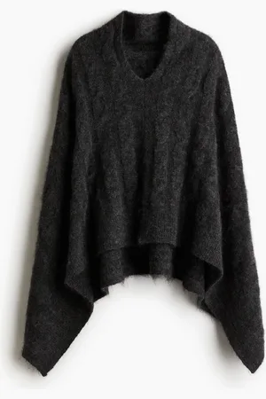 H&M Mohair Blend Cable Knit Cape