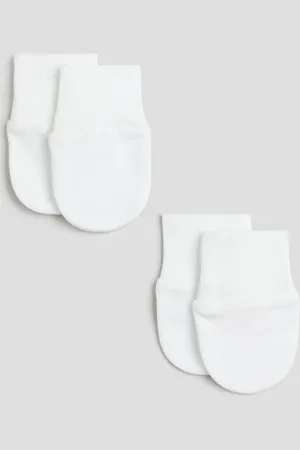 H&M 2-pack Cotton Jersey Scratch Mittens