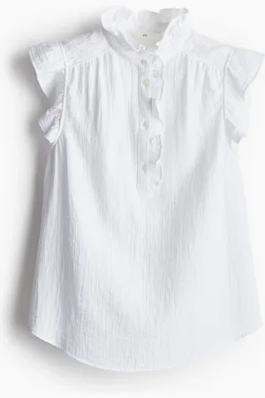 H&M Flutter Sleeve Muslin Blouse
