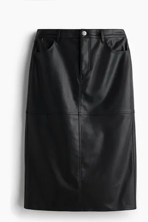 H&M Coated Midi Skirt