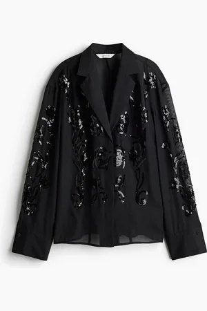 H&M Sequin Organza Shirt