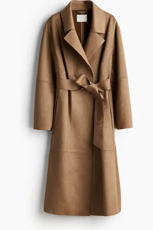 H&M Napped Tie Belt Coat