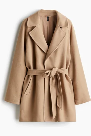 H&M Felted Tie Belt Coat