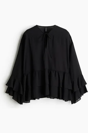 H&M Flounced Chiffon Blouse