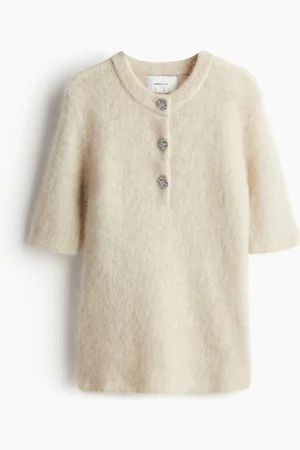 H&M Mohair Blend Rib Knit Top