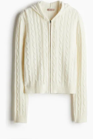 H&M Cable Knit Zip Up Hoodie
