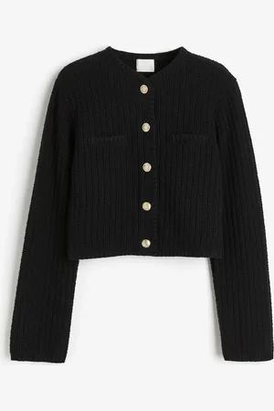 H&M Short Textured Knit Cardigan