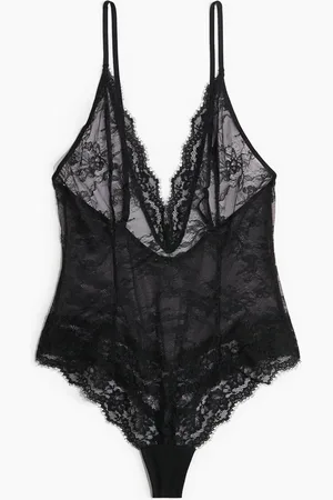 H&M Deep Plunge Lace G-string Bodysuit