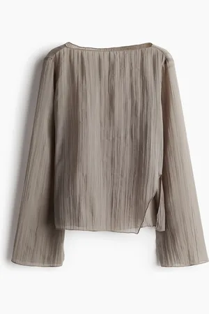 H&M Overlocked Detail Crinkled Top