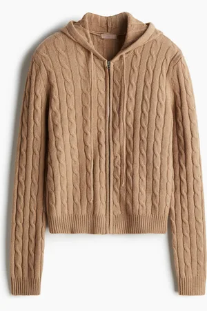 H&M Cable Knit Zip Up Hoodie