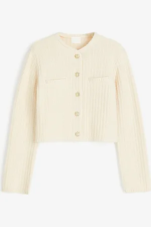 H&M Short Textured Knit Cardigan