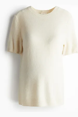 H&M MAMA Short Sleeve Fine Knit Top