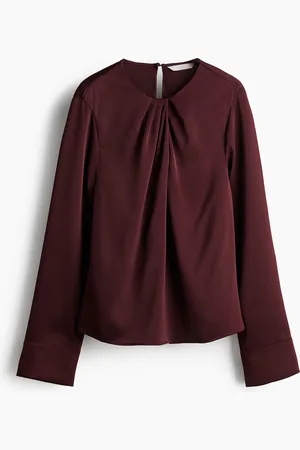 H&M Pleat Detail Satin Blouse
