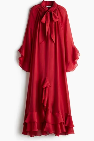 H&M Tie Neck Flounce Dress