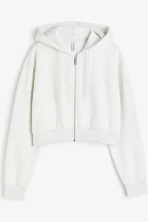 H&M Cropped Zip Up Hoodie