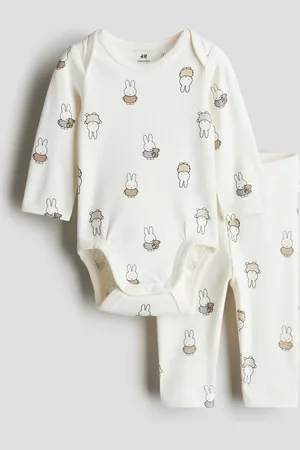 H&M 2-piece Print Cotton Jersey Set