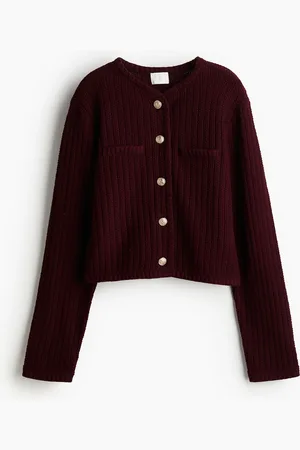 H&M Short Textured Knit Cardigan