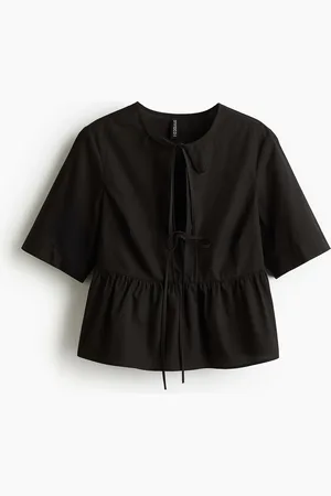 H&M Tie Front Poplin Blouse