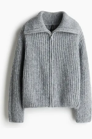 H&M Zip Up Rib Knit Cardigan