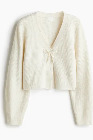 H&M Bow Detail Rib Knit Cardigan