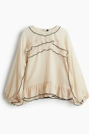 H&M Flounce Trim Chiffon Blouse
