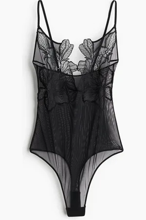 H&M Embroidered G-string Bodysuit