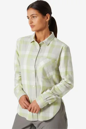 Helly Hansen Helly Hansen W Lokka Organic Flannel Long Sleeve Shirt, Iced Matcha