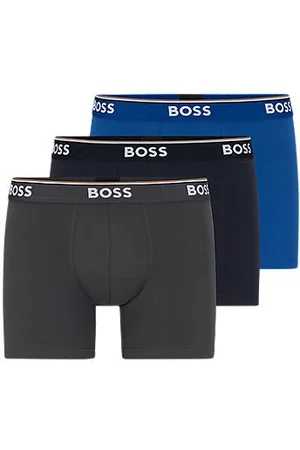 HUGO BOSS Three-pack of stretch-cotton boxer briefs with logos
