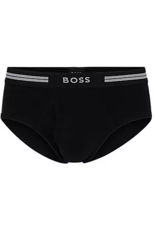 HUGO BOSS Open-fly briefs in ribbed cotton with logo waistband